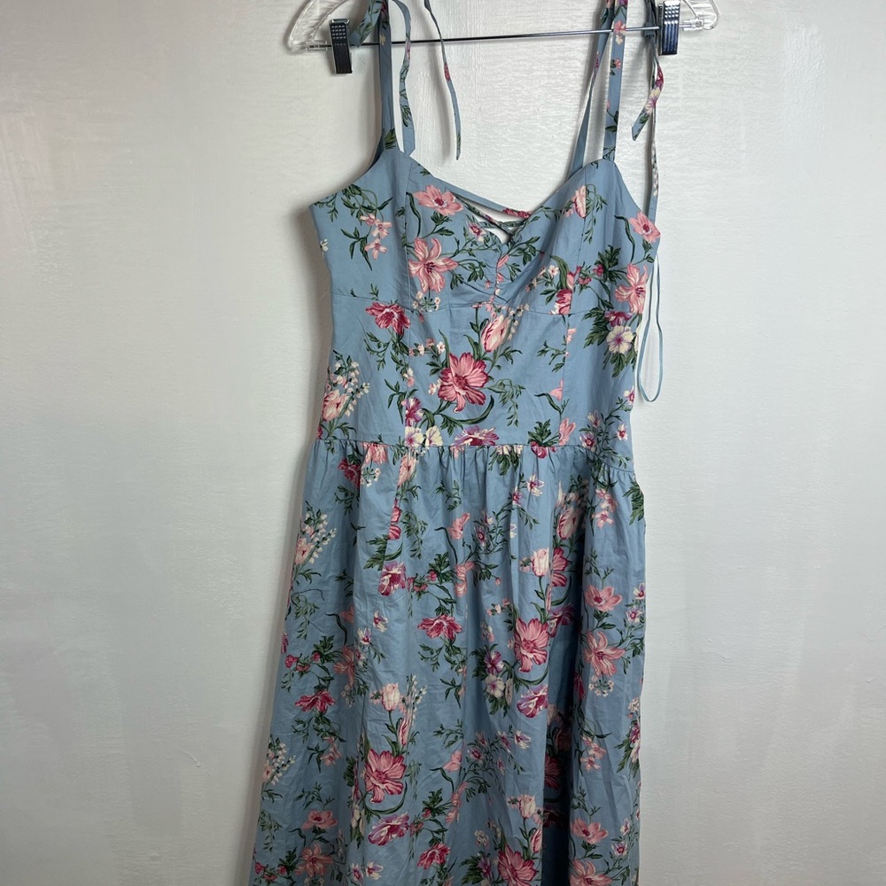 American Eagle Womens  Sweetheart Tie-Strap Midi Dress Size M